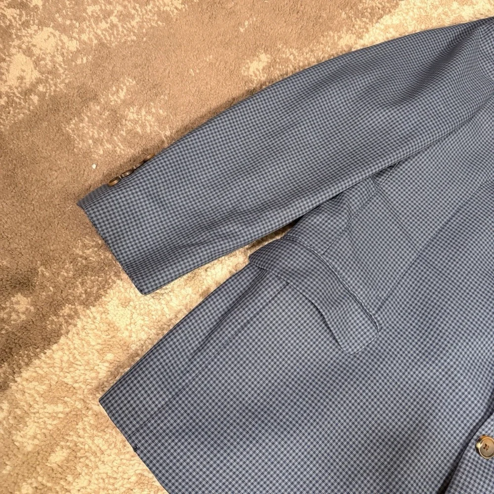 Brooks Brothers 346 Fitzgerald Fit Check Blazer Men 42R‎ Wool Old Money Sport